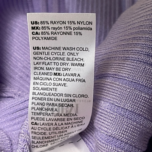 WHBM White House Black Market Fitted Ribbed Tank Top Lavender Small NWT Stretchy - Picture 9 of 9